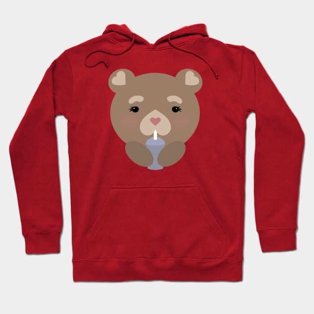 Drinking cute bear Hoodie by SYLPAT